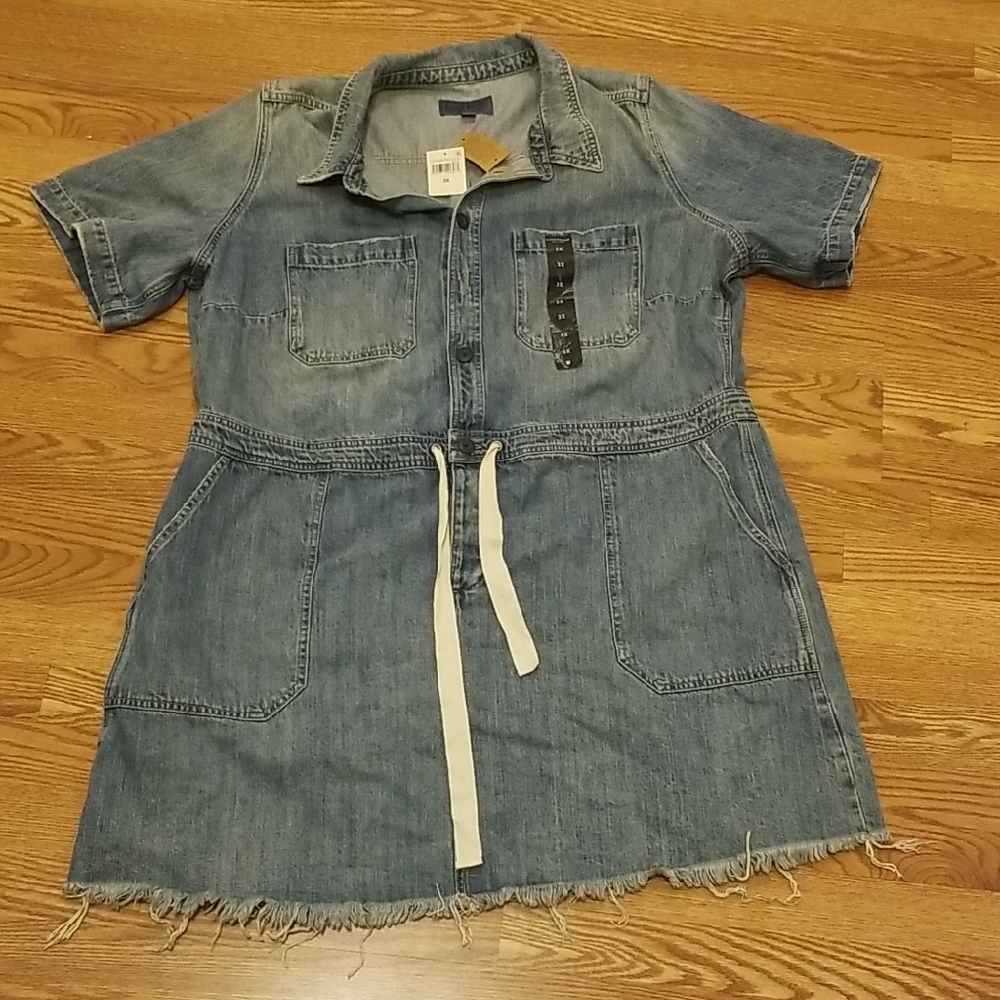 Nwt Lucky Brand Blue Denim Dress - Picture 2 of 14